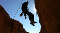 Rock climbing in Todra Gorges in Morocco