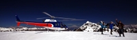 Volumes en hélicoptère biturbine au-dessus des glaciers, au départ du glacier Fox