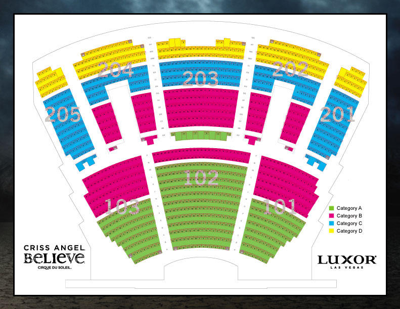 Criss Angel Las Vegas Seating Chart