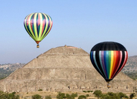 Survol des pyramides de Teotihuacan en montgolfière