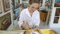Taormina Painting Class on Cold Ceramic in Traditional Sicilian Workshop with Prosecco Tasting