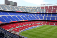 Partido de fútbol del FC Barcelona en el Camp Nou