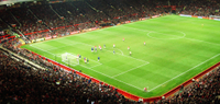 Fodboldkamp med Manchester United på Old Trafford stadion Fodboldkamp med Manchester United på Old Trafford stadion