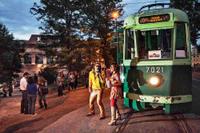 Rome Sightseeing by Antique Tram Including Wine