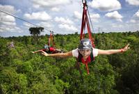 Excursion-aventure à Playa del Carmen au parc Selvatica: descente en tyrolienne, pont aérien, buggy, balançoire élastique et baignade Dans cénote non