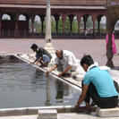 Worshipers must wash their hands and feet before praying. This pool is in the center of the mosque - Photo by: Balti-most, USA