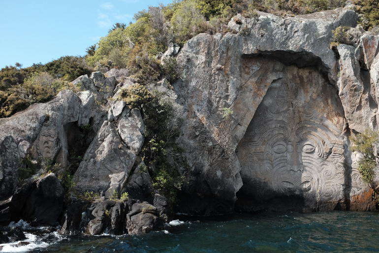 Maori Rock Carvings Eco Sailing Taupo
