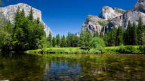 Resa till Yosemite National Park med jättestora sequoiaträd Resa till Yosemite National Park med jättestora sequoiaträd