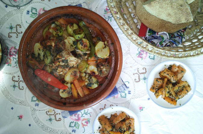 Private Market Tour and Authentic Moroccan Cooking Lesson with a Rabat Local