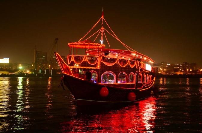 Dhow cruise Dubai  Sun and Sky Dinner with Live DJ,Tanoora Show, Magic Show