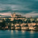 Jewish Quarter and Prague Castle at Night