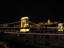 Photo of Bridge in Budapest A view of a bridge which was beautifully lit up at night. The reflection of the lights off the water was spectacular., Jacob K - October 2009