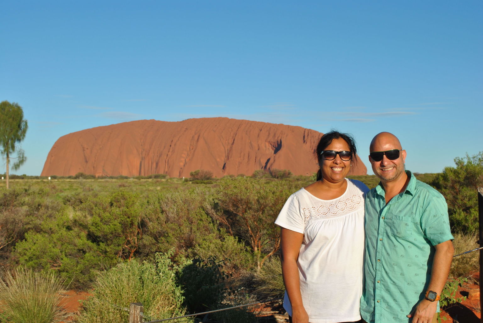 Fabian and Maria at Uluru at sunset