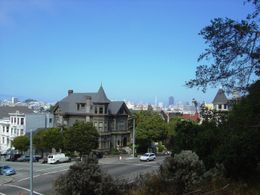 Photo of Haight Street Beautiful Victorian home on Haight Street, seen from Buena Vista Park in the Haight-Ashbury neighborhood , Leah - May 2011