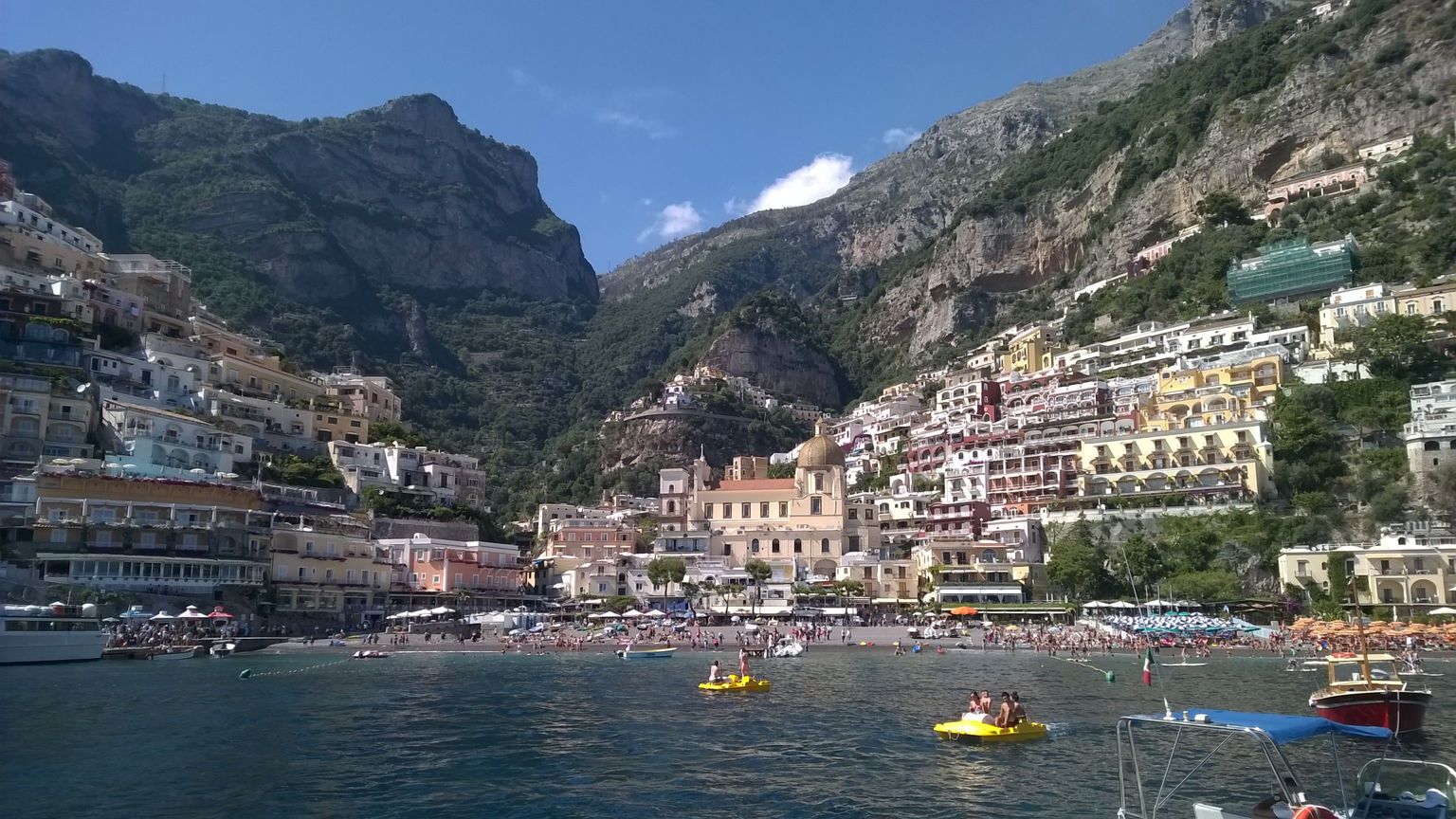The view docking at Positano