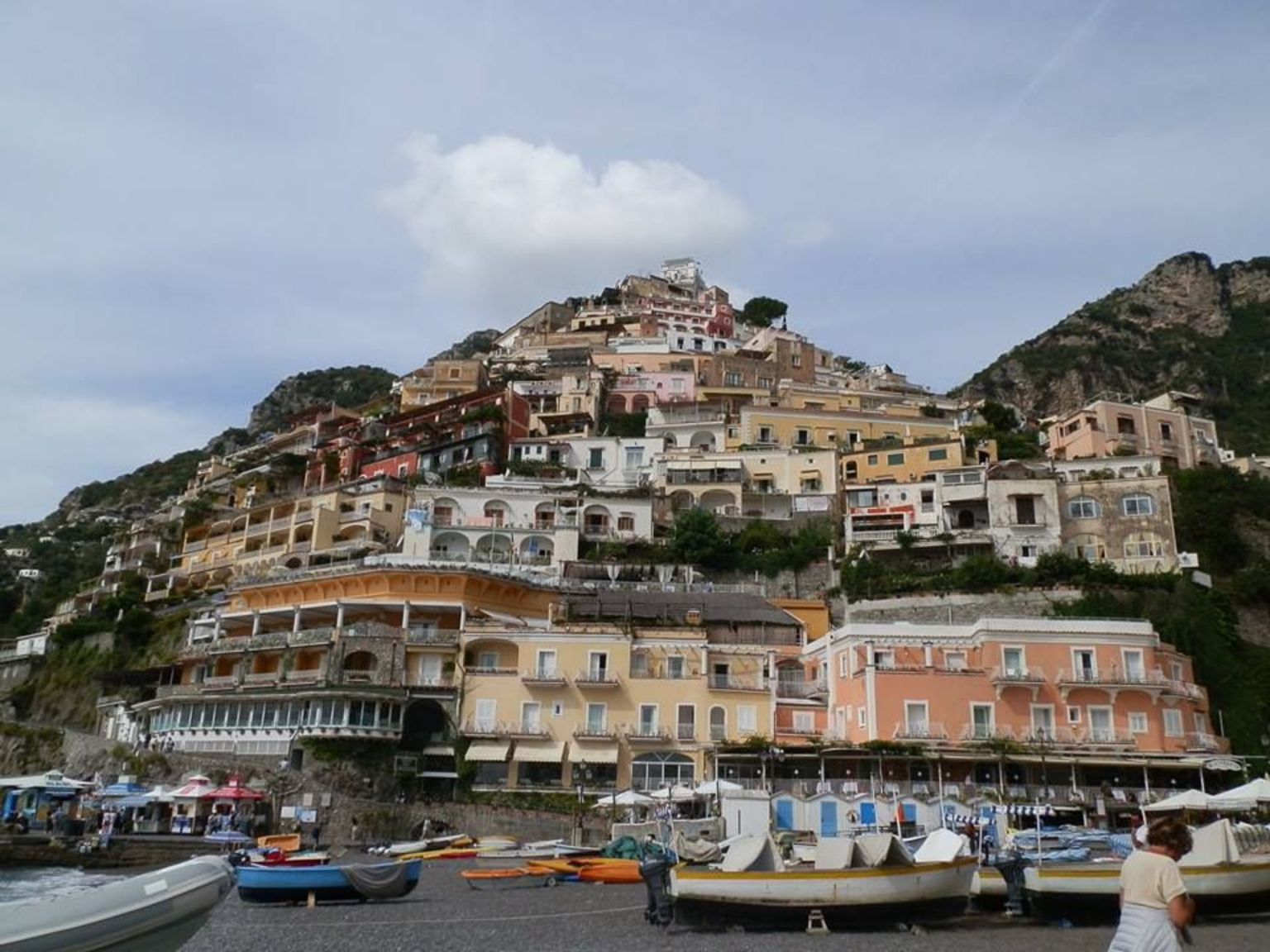 Looking back from the beach at Amalfi