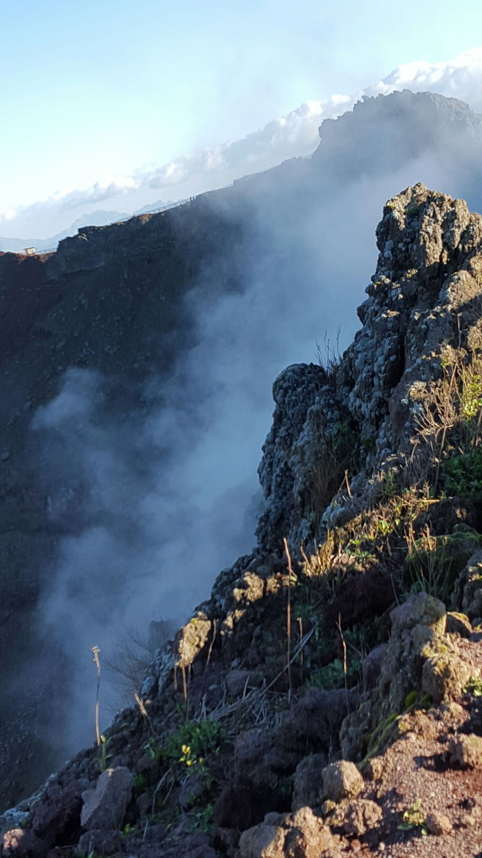steam coming from Mt Vesuvius