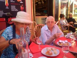 Photo of Small-Group Nice Food Tour: Breakfast We stopped at a local cafe where we ordered beverages and where they let us unpack our wares for breakfast. We had a delightful small group and we enjoyed getting to know each other a little ... , Boris G - September 2015