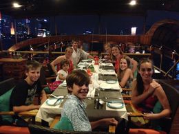Photo of Dinner Time Family and friends cruising down river preparing to eat the most amazing food spread , Janine S - May 2015