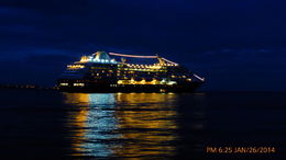 Photo of THE AZAMARA QUEST ANCHORED AT CABO SAN LUCAS NIGHT TIME SHOT OF THE AZAMARA QUEST AS WE GET TO THE END OF THE CABO DOLPHINS 50 FOOT LUXURY SUNSET CRUISE , Joe R - February 2014