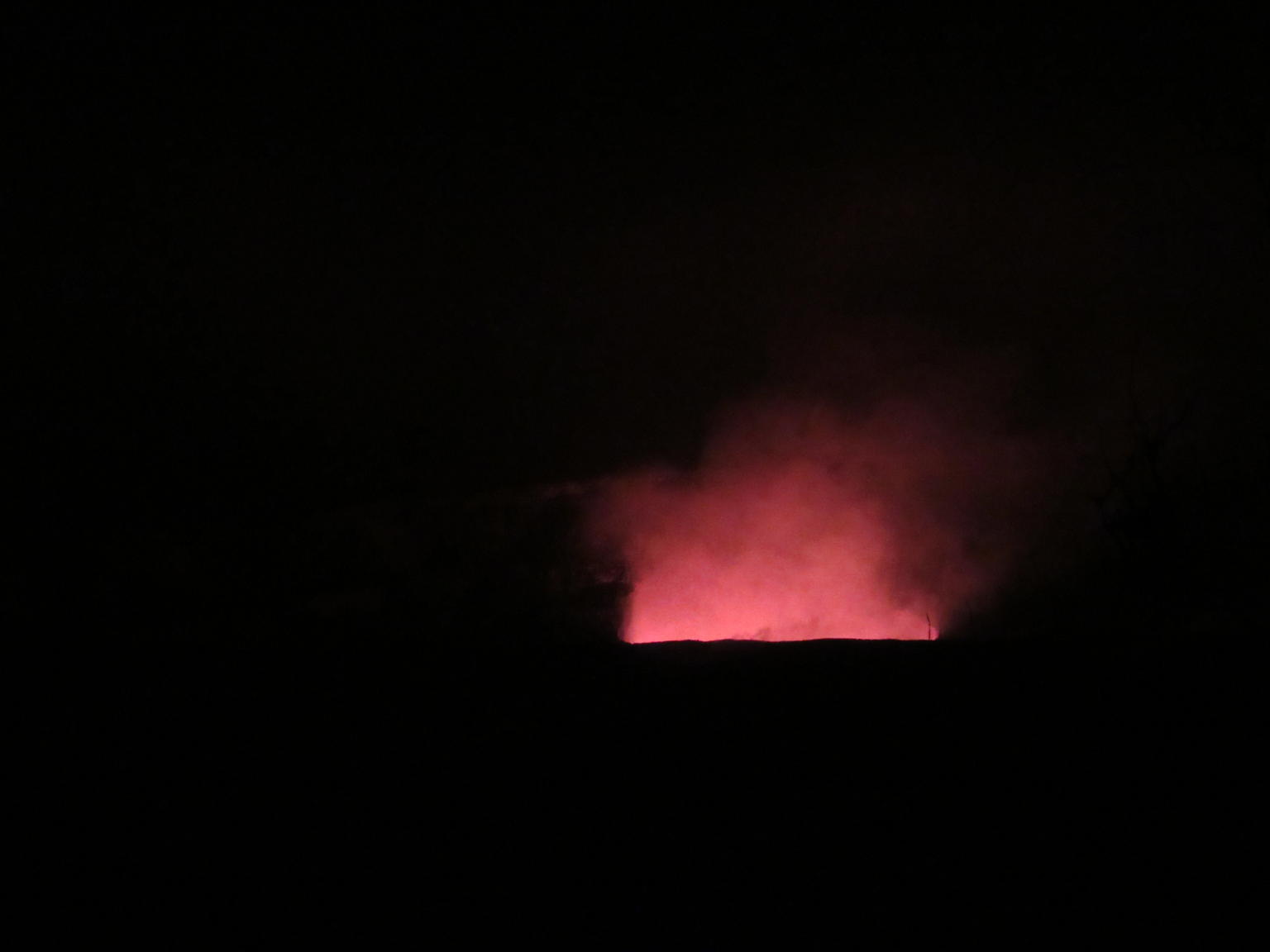 Glow of Kilauea at night