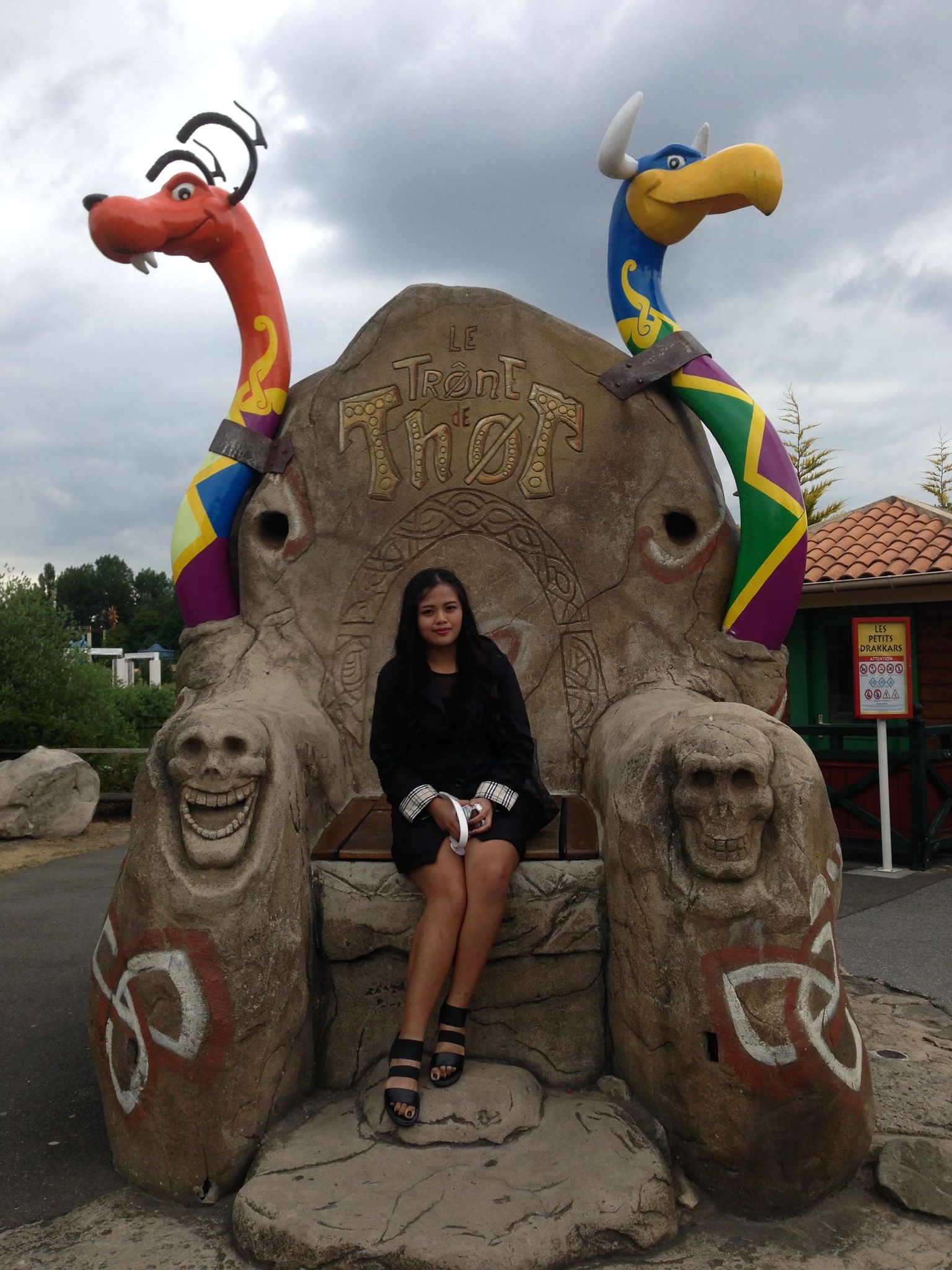 Enjoying ourselves at Parc Asterix, Paris France
