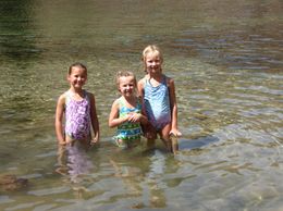 Photo of Kids in the River This was our first stop on the river. It was a hot day 110 degrees but the water was a very cool 57 degrees! Look how remarkably clear the water is., Steven B - August 2009