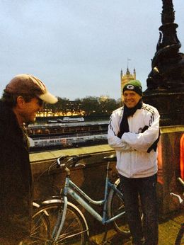 Photo of tour guide in baseball cap one of the first stops before seeing the city christmas lights , Maria M - December 2015
