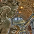 Cherub Angels overlooking the Baldacchino of St. Peter's Basilica - Photo by: Michael S, USA