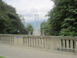 Photo of Famous Suspension Bridge on tour of Vancouver We were enjoying our on off Trolley tour of Stanley park in Vancouver on the way back to our Hotel...the Westin. , Margaret R - July 2016