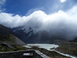 Photo of Looking up Hooker River to Mueller Glacier View up Hooker River to Mueller Glacier, John K - April 2010
