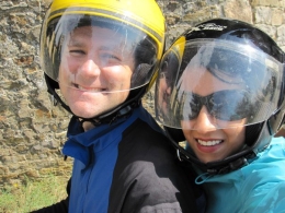 Photo of Vespa Small Group Day Trip to the Chianti Wine Region Me and my wife riding on the Vespas. They're comfy, fun, and really easy to navigate (even for two people)., Brian M - September 2010