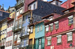 Photo of Ribeira square. Colourful architecture surrounds Ribeira square in the heart of Porto city. , David Lally - June 2016