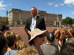 Photo of Buckingham palace Here's our tour guide David leading our group to view the changing of the guard in front of Buckingham Palace. It took some doing but we made it! , Julie L - July 2014