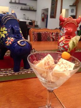 Photo of Frozen Cheese The delicious Arequipan dessert, Frozen Cheese, that Ingrid made for us. Its name is because it looks like frozen cheese, however it has no cheese in it. , Chefman - June 2015