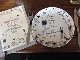 Photo of Afternoon Tea at the Swan Love the A Midsummer Night's Dream illustrations on the menu and crockery., emmaknock - August 2016
