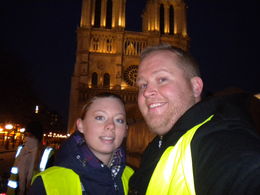 Photo of Paris Night Bike Tour This is us in front of Notre Damn, beautifully lit, and an amzing tour. , Victoria H - April 2013