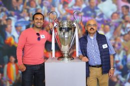 Photo of Tour of Real Madrids Bernabeu Stadium Me and my son standing with the latest European Cup won by Real Madrid , yunasm - June 2016