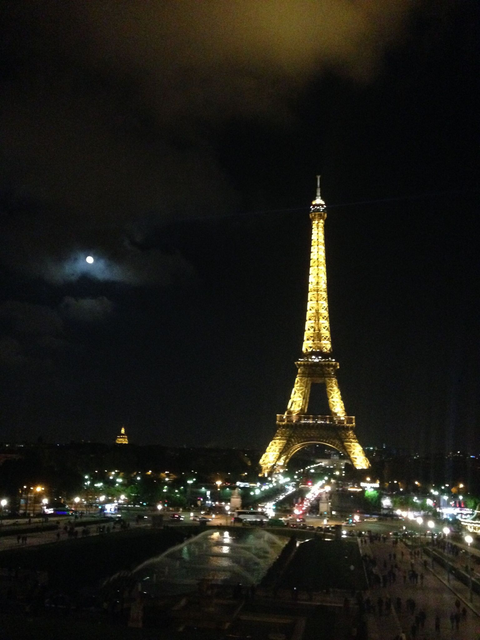 Our view of the Eiffel tower while waiting for our tour.