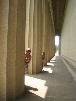 Photo of Playing in the columns It was fun taking pictures around the huge Parthenon structure , clairemc - August 2011