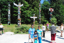 Photo of Totem poles in Stanley Park Stanley Park - Nice place to hang out and beautiful view of Vancouver city and Canada place. , RAHUL B - July 2013
