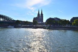 Photo of Rhine river cruise. The sun's reflection on the rhine river points towards the cathedral of Cologne. , David Lally - September 2015
