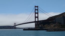 Photo of The Golden Gate Bridge at the end of our tour. Outside of Muir Woods, the best part was when our bus stopped for some mostly non-fog pics of the bridge!!! Great vantage point. , tmjaniszewski - August 2016