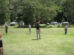 Photo of Whip cracking lessons Our guide gave each of us a chance to learn to crack a whip after our wonderful lunch. - November 2009