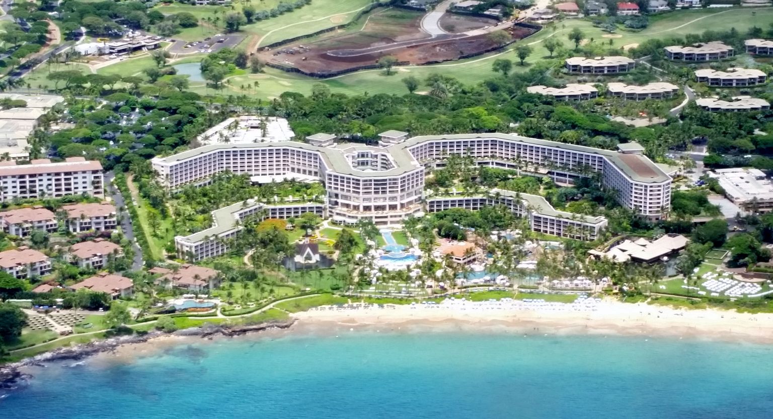 Overhead of The Grand Wailea, from the helicopter.