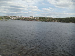 Photo of River view while biking View of the Djurgardsbrunnskanalen looking south toward Rosendal. , Jay - July 2013