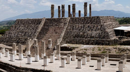 Photo of Toltec temple ruins in Tula, Mexico The ruins of an ancient Mesoamerican city from the Toltec empire in Tula, Mexico - June 2011