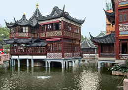 Photo of Huxinting Tea House in Shanghai Old Town The Huxinting Tea House in the old town of Shanghai. Originally it was a pavilion and part of the Yuyuan Garden. - November 2011