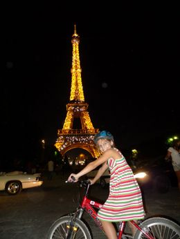 Photo of Eiffel Tower on Night Bike Tour Sophie biking by the Eiffel Tower - August 2009, Scott C - August 2009