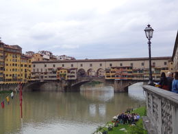 Photo of Ponte Vecchio Bridge, Florence Famous bridge across the river Arno and Santa Croce. shot during guided city walking tour. , veena - July 2013
